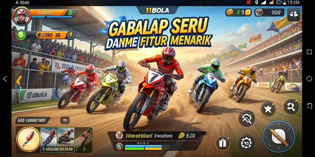 Screenshot utama 11BOLA memperlihatkan aksi balapan yang mendebarkan.