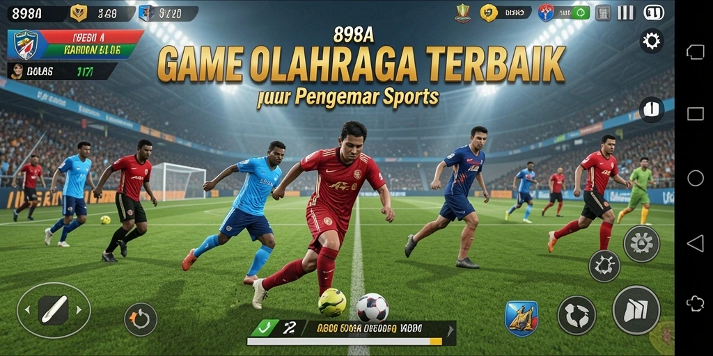 Screenshot dari gameplay 898A yang menampilkan aksi seru olahraga.