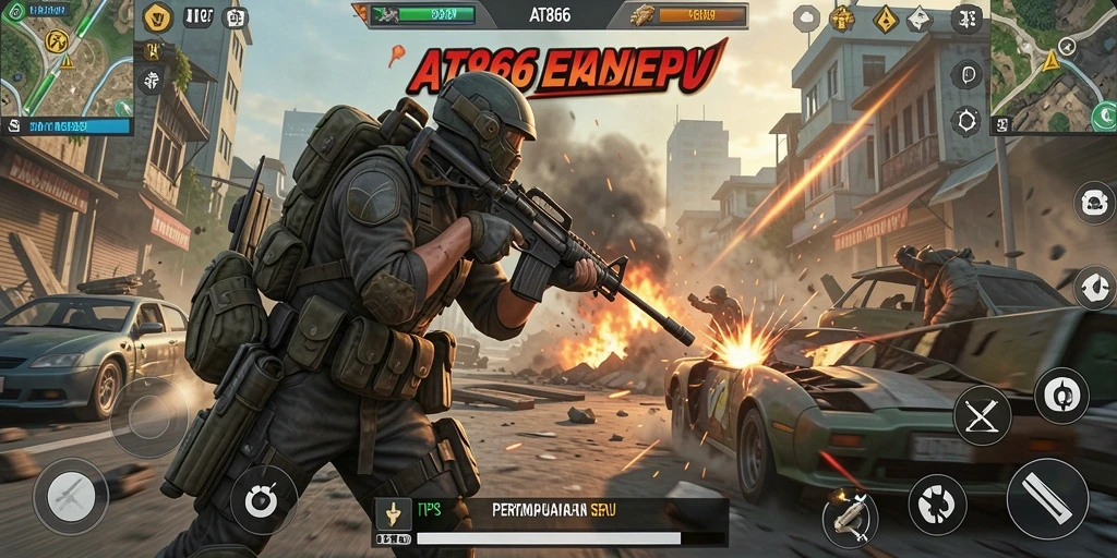 Tangkapan layar gameplay menunjukkan aksi mendebarkan di AT866.