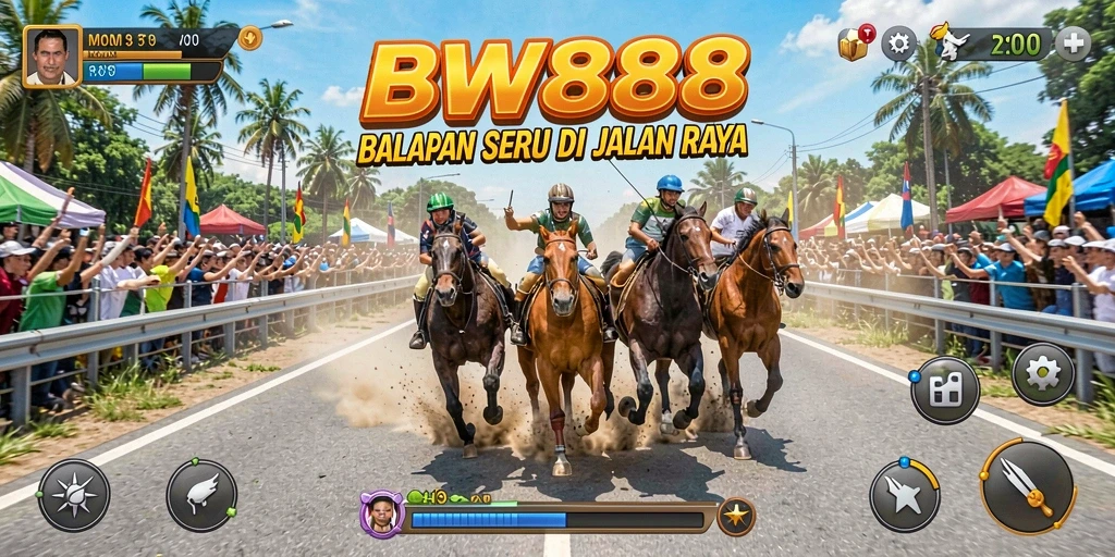 Screenshot BW888 menunjukkan aksi balap yang intens dan detail mobil yang menakjubkan.