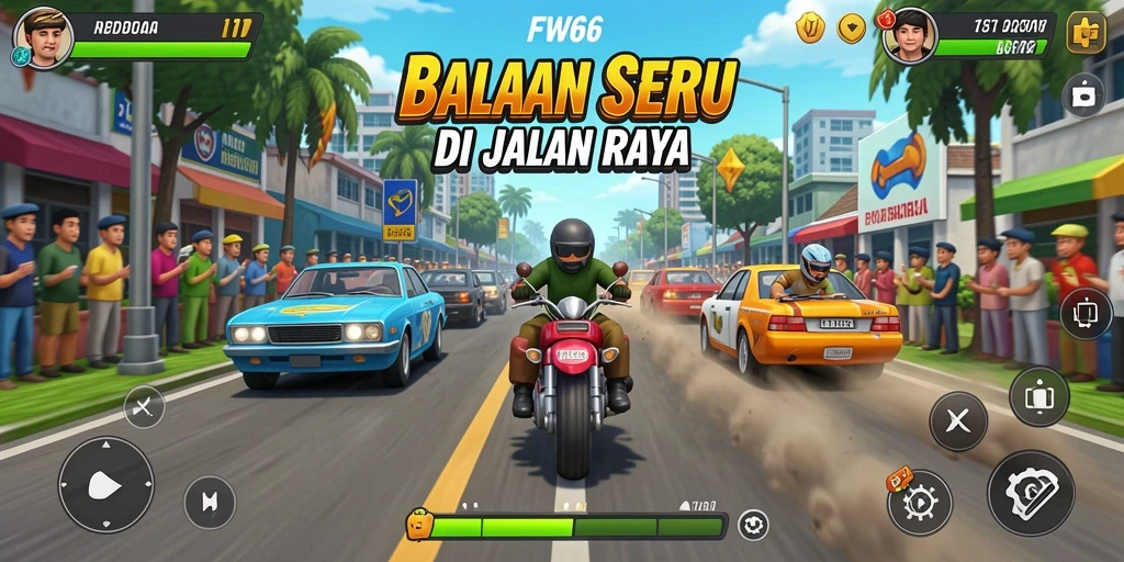 Tampilan menarik dari gameplay balapan seru di FW66.