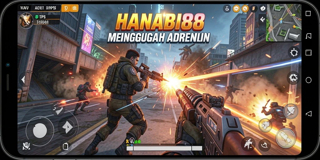 Tampilan gameplay seru di HANABI88 dengan aksi tembak-menembak intens.