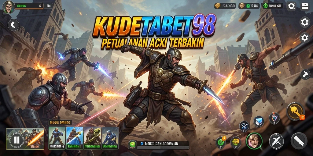 Tangkapan layar menunjukkan aksi intens dalam KUDETABET98.