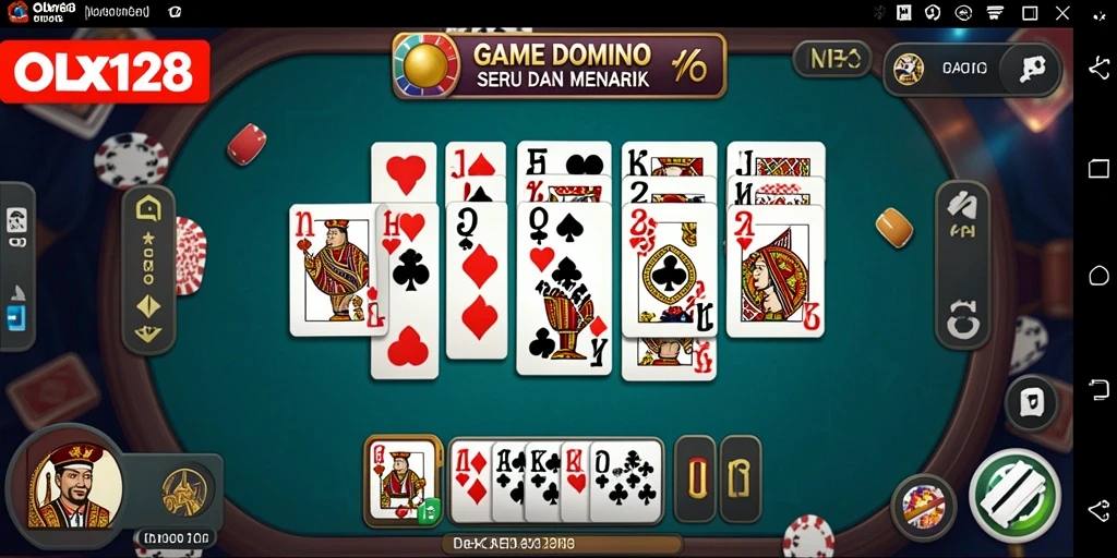 Screenshot gameplay OLX128 yang menampilkan aksi seru dalam permainan Domino.