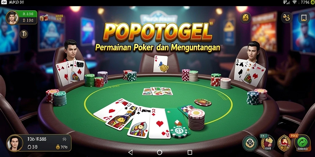 Screenshot gameplay POPOTOGEL yang menampilkan suasana permainan Poker yang seru.