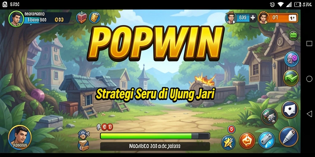 Tangkapan layar POPWIN menampilkan aksi strategis yang mendebarkan.