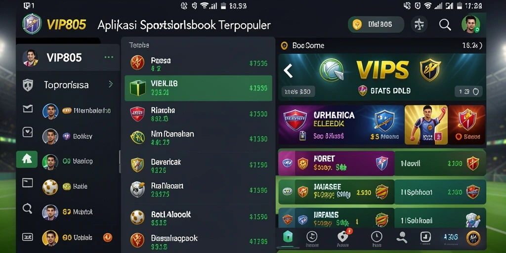 Screenshot gameplay <strong>VIP805</strong> menampilkan taruhan olahraga langsung.