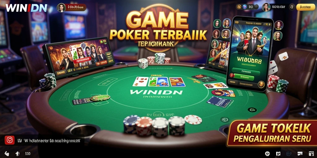 Screenshot utama WINIDN menampilkan gameplay Poker yang menegangkan.