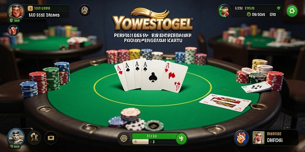 Screenshot menampilkan gameplay seru dalam aplikasi poker YOWESTOGEL.